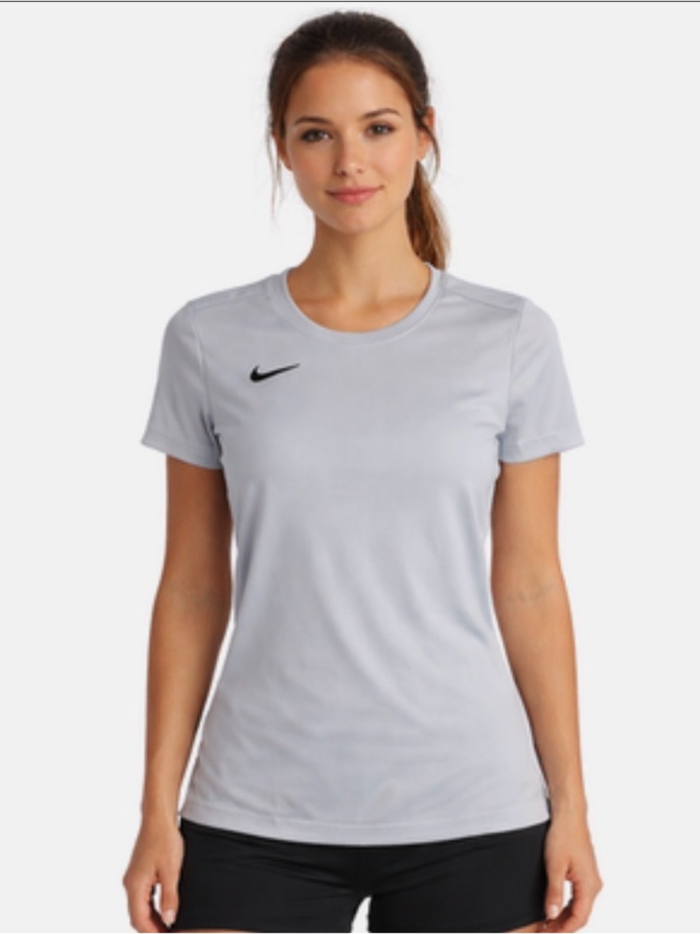 Nike Women's Light Gray Short Sleeve Athletic Tee